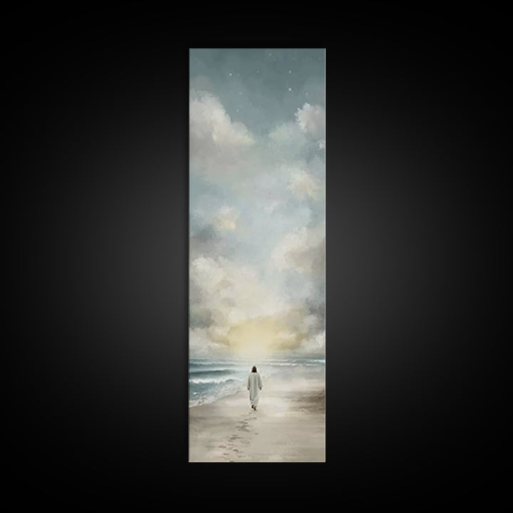 Quiet Redeemer Path – Framed Canvas Print – Christmas Art – Christian Art Canvas – Jesus Painting – Christian Wall Art – Tall Skinny Art Pr