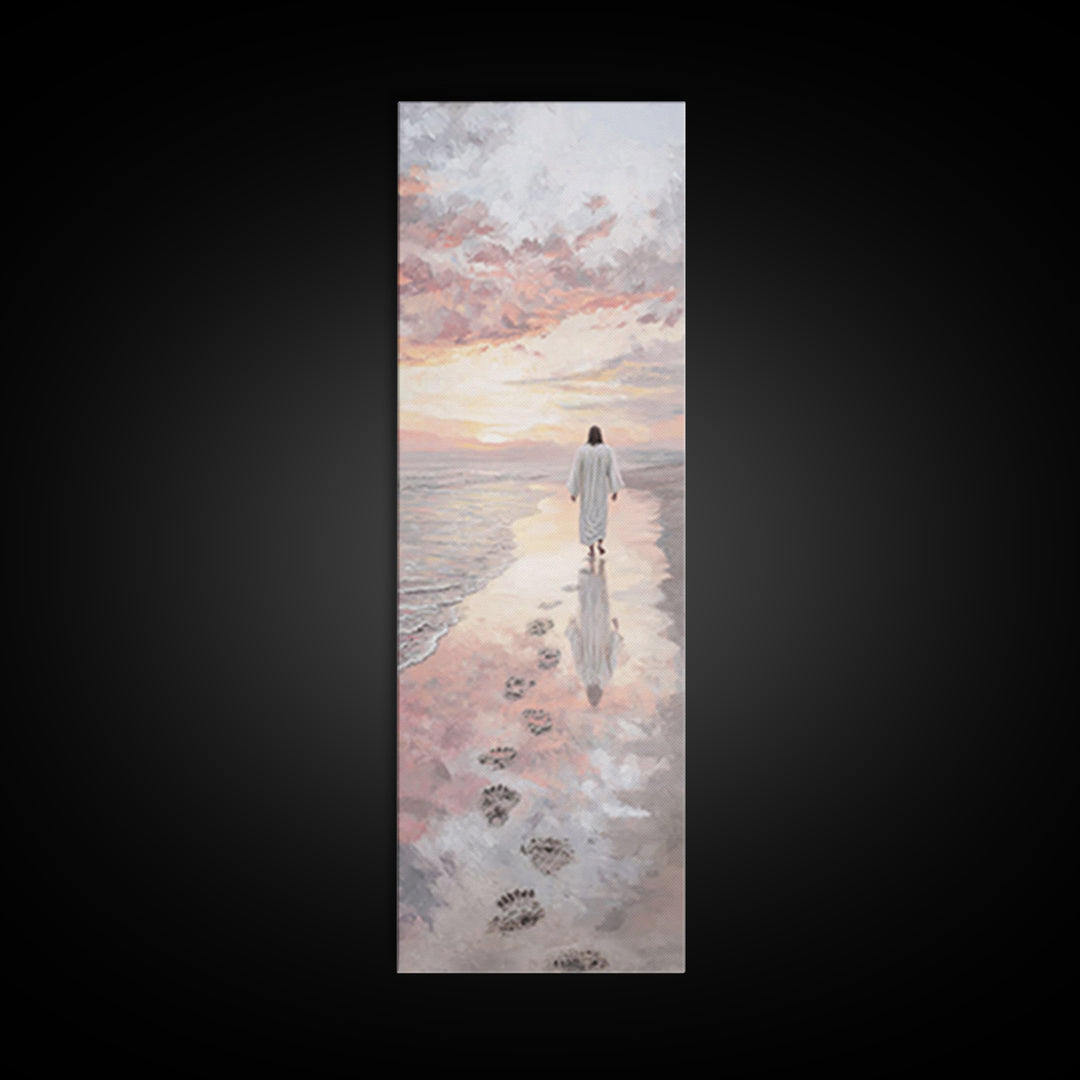 Walk Of Salvation – Framed Canvas Print – Christian Wall Art – Jesus Painting – Christian Art Canvas – Tall Skinny Art Print – Christmas Ar
