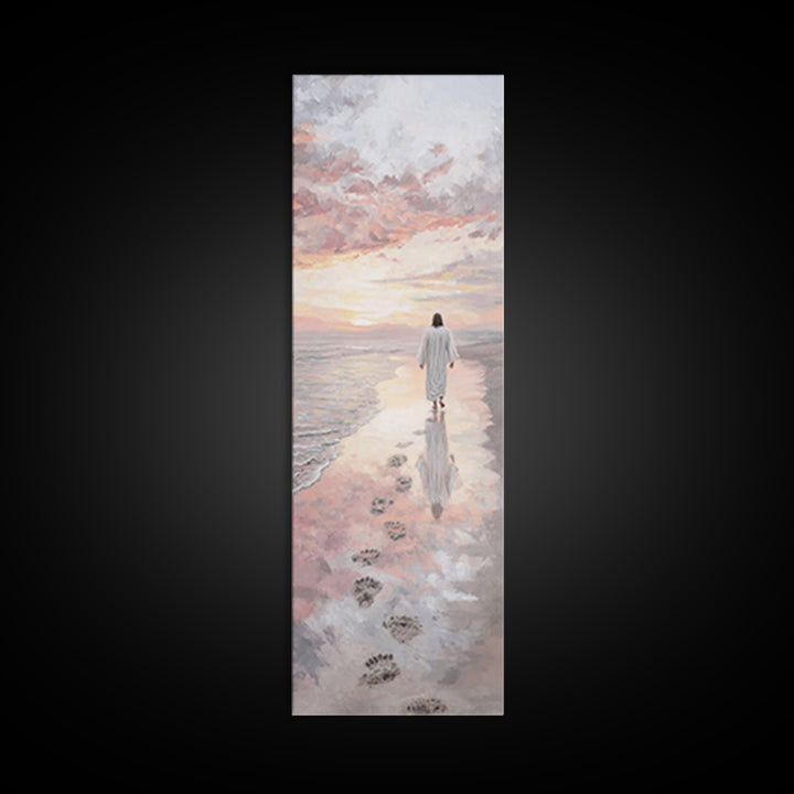 Walk Of Salvation – Framed Canvas Print – Christian Wall Art – Jesus Painting – Christian Art Canvas – Tall Skinny Art Print – Christmas Ar