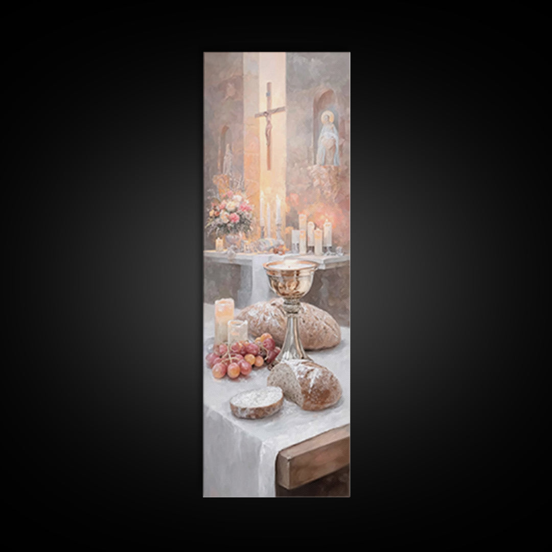 Bread Of Life | Framed Canvas Print | Tall Narrow Wall Art | Christian Wall Art | Christian Christmas Art | Christian Art Canvas | Christia