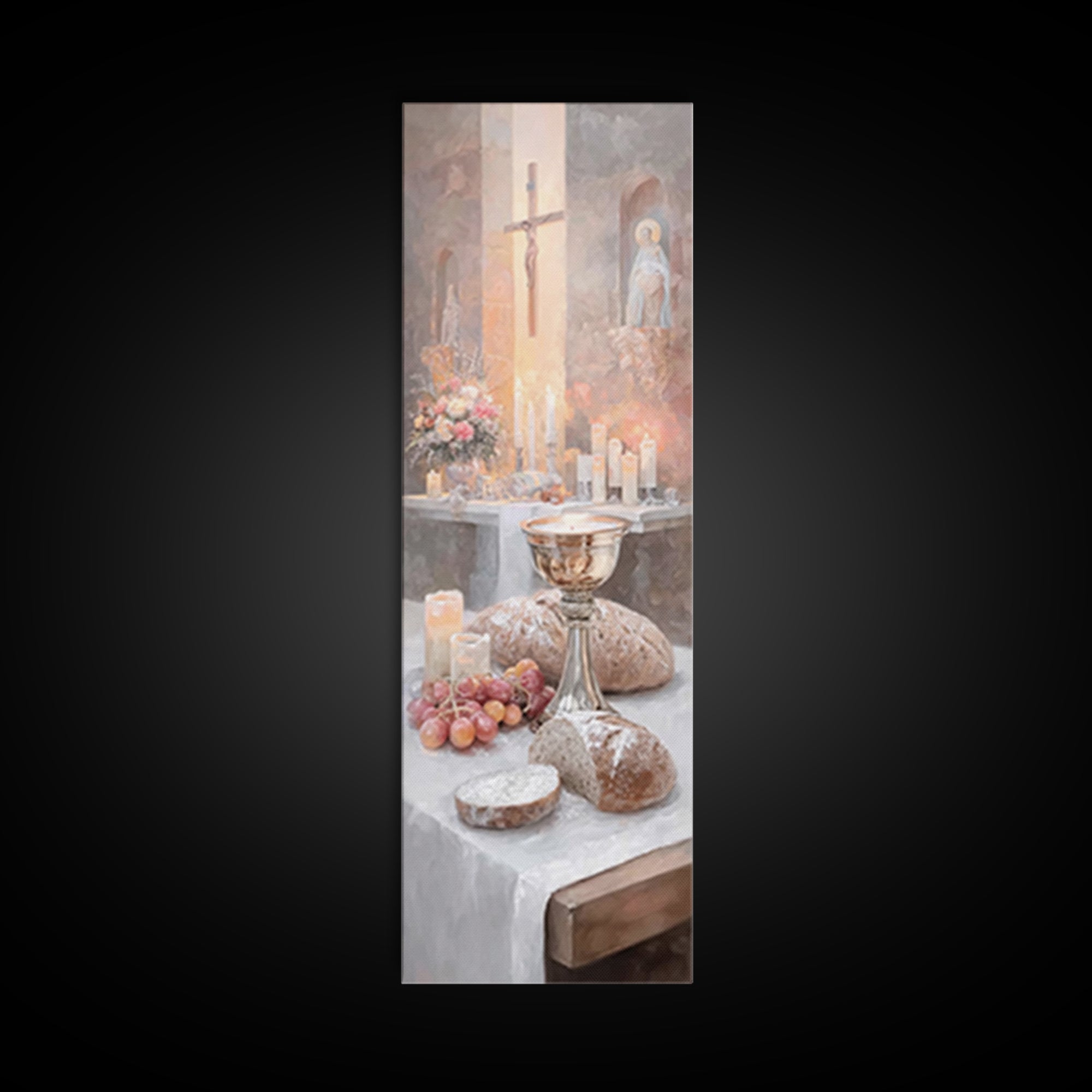 Bread Of Life | Framed Canvas Print | Tall Narrow Wall Art | Christian Wall Art | Christian Christmas Art | Christian Art Canvas | Christia