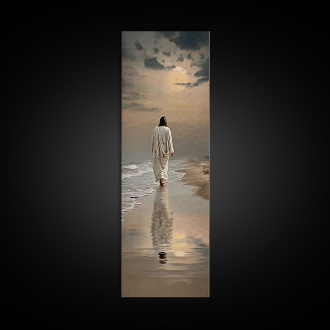 Eternal Guiding Path – Framed Canvas Print – Christian Art Canvas – Christian Wall Art – Jesus Painting – Christmas Art – Tall Skinny Art P