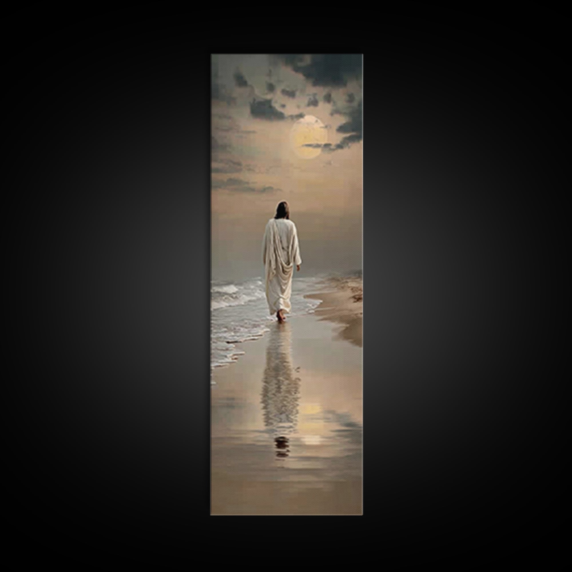 Eternal Guiding Path – Framed Canvas Print – Christian Art Canvas – Christian Wall Art – Jesus Painting – Christmas Art – Tall Skinny Art P
