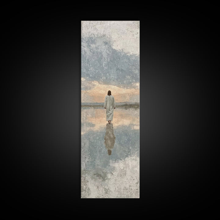 Heaven’s Calm Path – Framed Canvas Print – Tall Narrow Wall Art – Christian Wall Art – Jesus Painting – Christian Art Canvas – Christian Ar