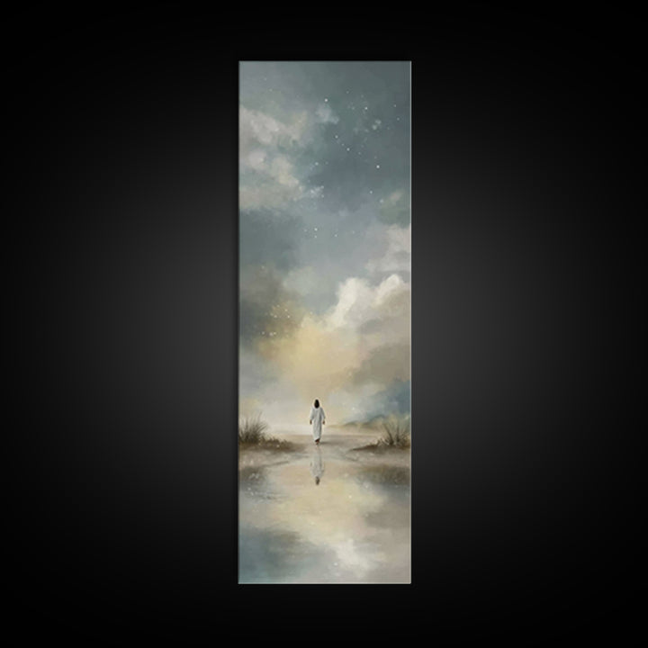 Starry Night Promise – Framed Canvas Print – Skinny Art – Christian Art Canvas – Jesus Painting – Christian Wall Art – Christian Christmas
