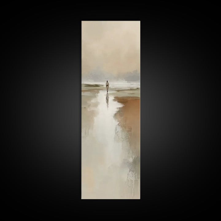Gentle Morning Walk – Framed Canvas Print – Narrow Art – Christian Wall Art – Christian Art Canvas – Jesus Painting – Christian Art