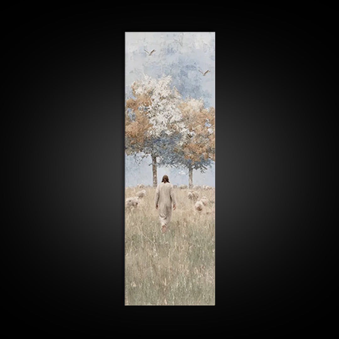 Fields Of Gentle Grace – Framed Canvas Print – Skinny Art – Christian Wall Art – Christian Art Canvas – Jesus Painting – Christian Art