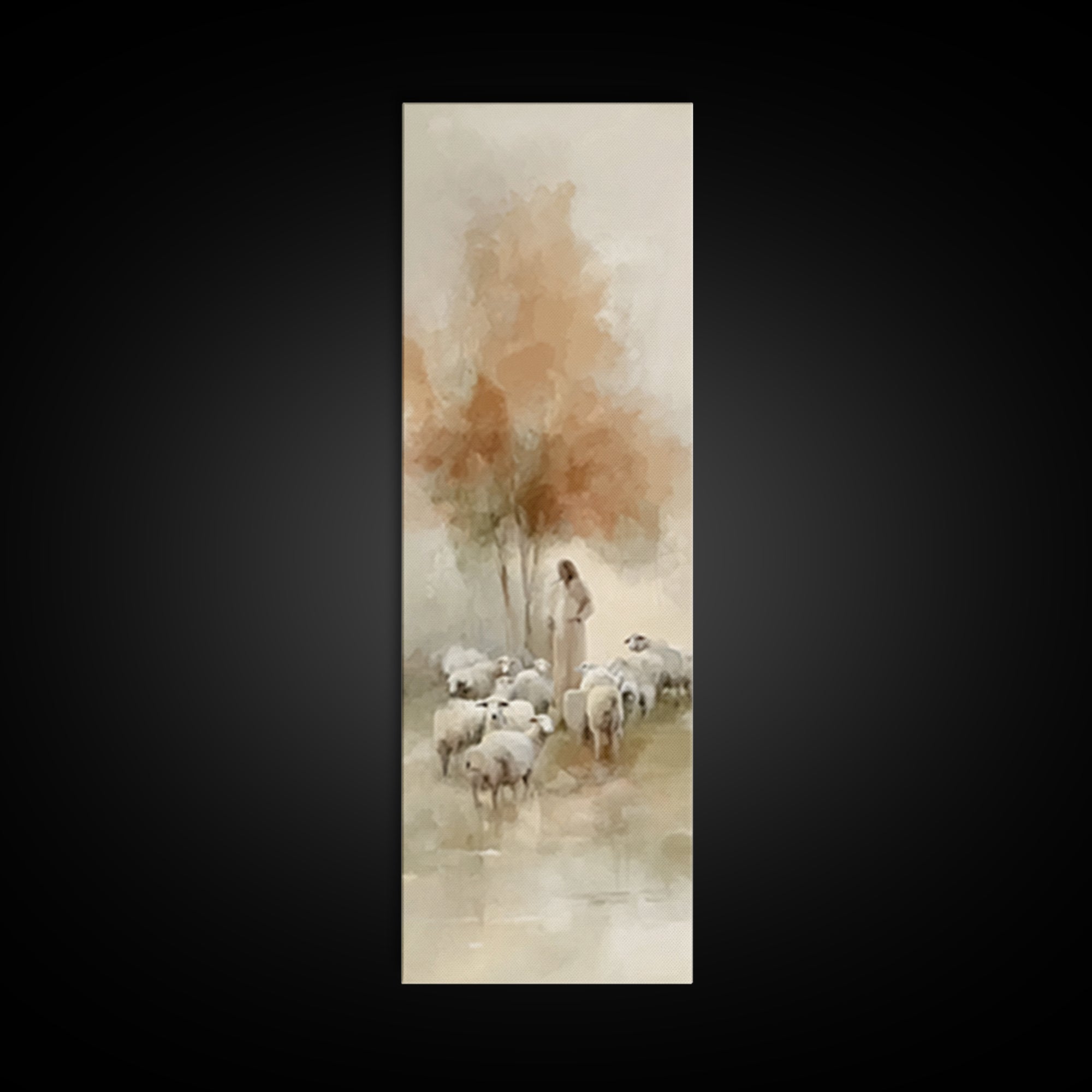 Shepherds Of Mercy – Framed Canvas Print – Christian Wall Art – Jesus Painting – Narrow Art – Christian Art Canvas – Christmas Art