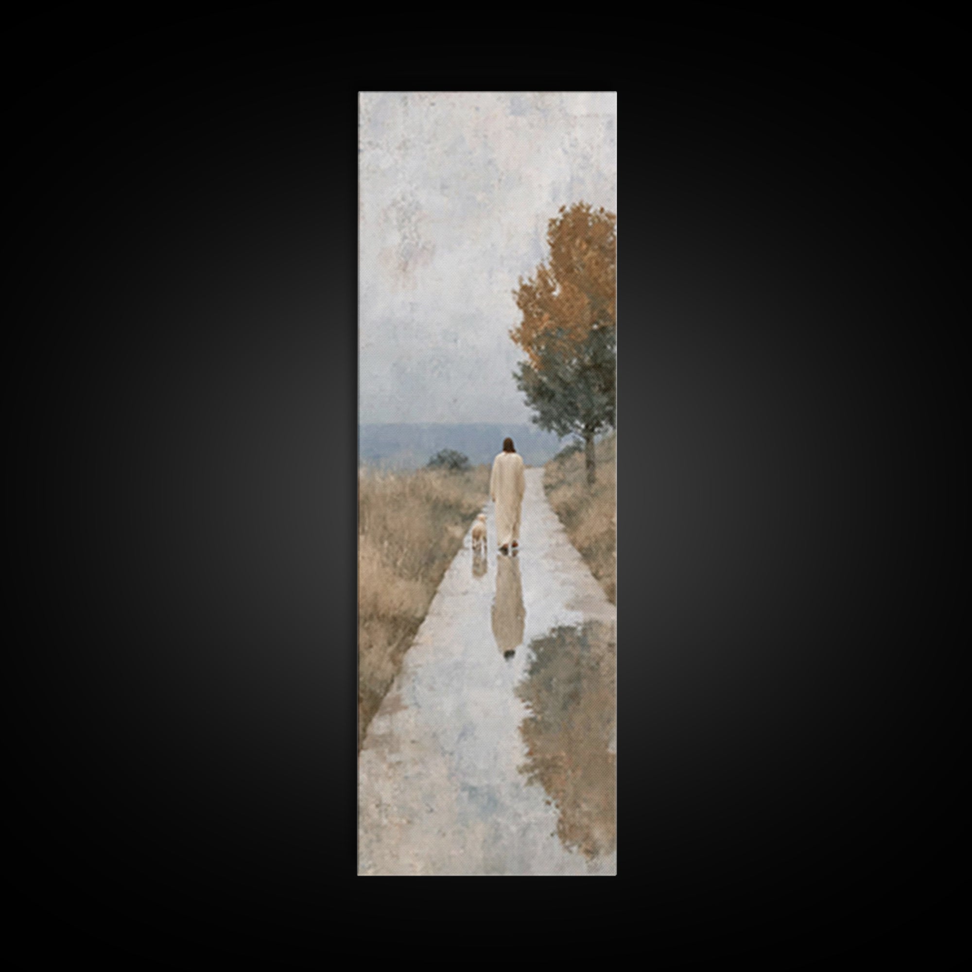 Walk Of Comfort, Framed Canvas Print, Christian Art Canvas, Jesus Painting, Skinny Art, Christian Wall Art, Christmas Art