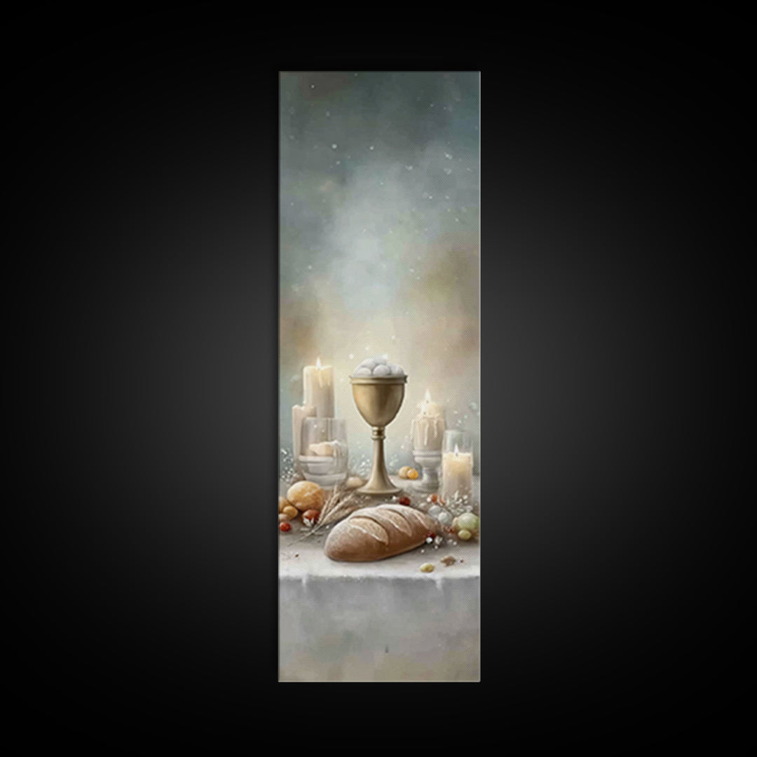 Holy Communion Light – Framed Canvas Print – Narrow Art – Christian Christmas Art – Christian Wall Art – Framed Christmas Art – Christian A