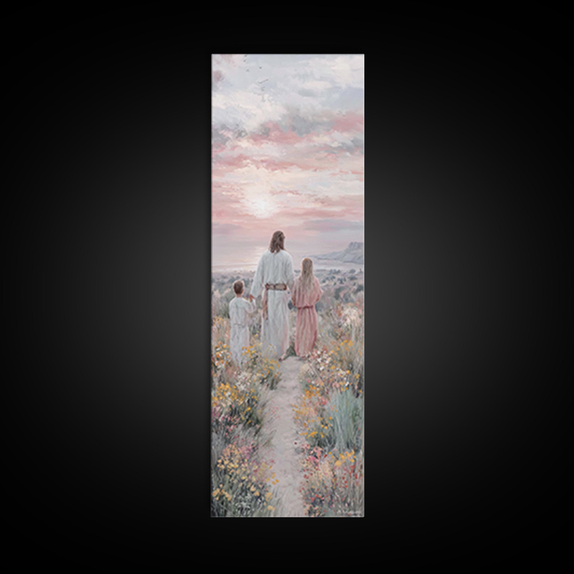 Field Of Blessings – Framed Canvas Print – Christian Wall Art – Christian Painting – Narrow Art – Framed Christmas Art – Jesus Painting