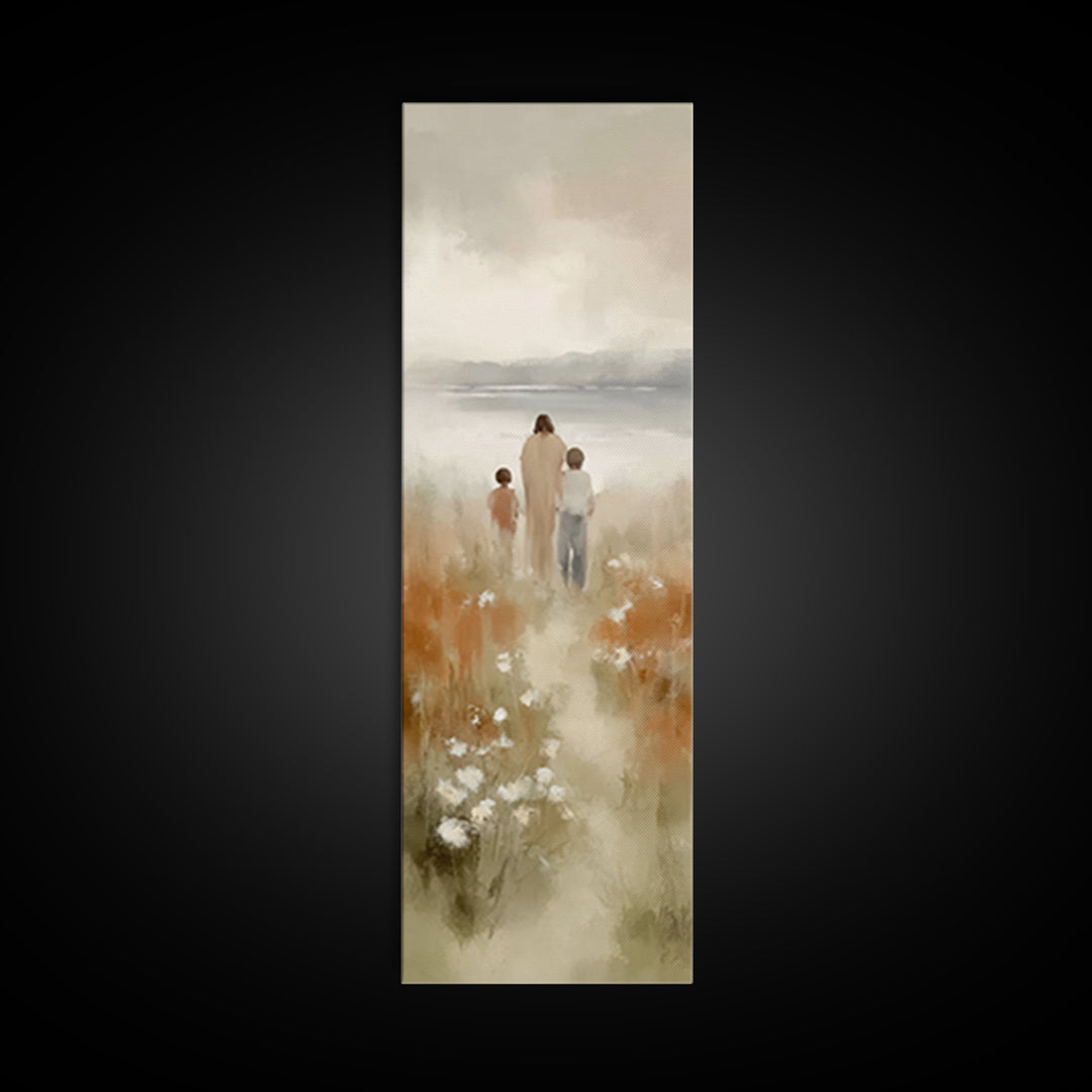 Guiding Light Path – Framed Canvas Print – Christian Art Canvas – Jesus Painting – Christian Wall Art – Tall Narrow Wall Art – Christmas Ar