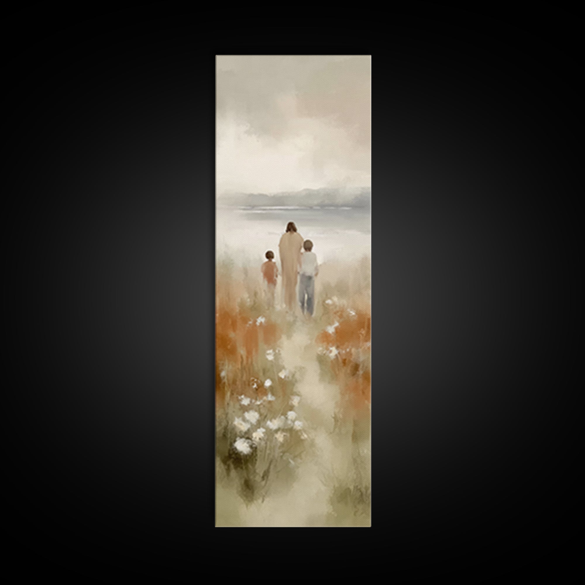 Guiding Light Path – Framed Canvas Print – Christian Art Canvas – Jesus Painting – Christian Wall Art – Tall Narrow Wall Art – Christmas Ar