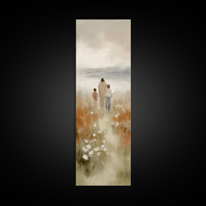 Guiding Light Path – Framed Canvas Print – Christian Art Canvas – Jesus Painting – Christian Wall Art – Tall Narrow Wall Art – Christmas Ar