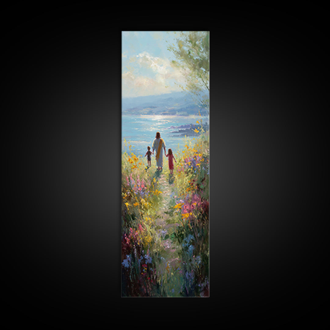 Path Of Grace – Framed Canvas Print – Christian Wall Art – Jesus Painting – Narrow Art – Christian Art Canvas – Christian Christmas Art – C