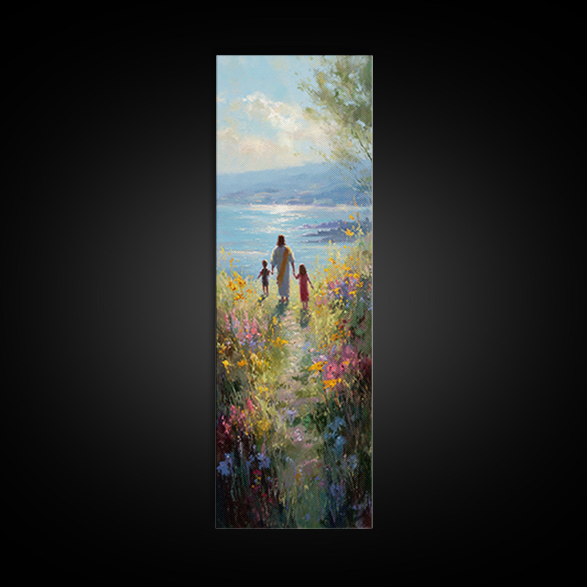 Path Of Grace – Framed Canvas Print – Christian Wall Art – Jesus Painting – Narrow Art – Christian Art Canvas – Christian Christmas Art – C