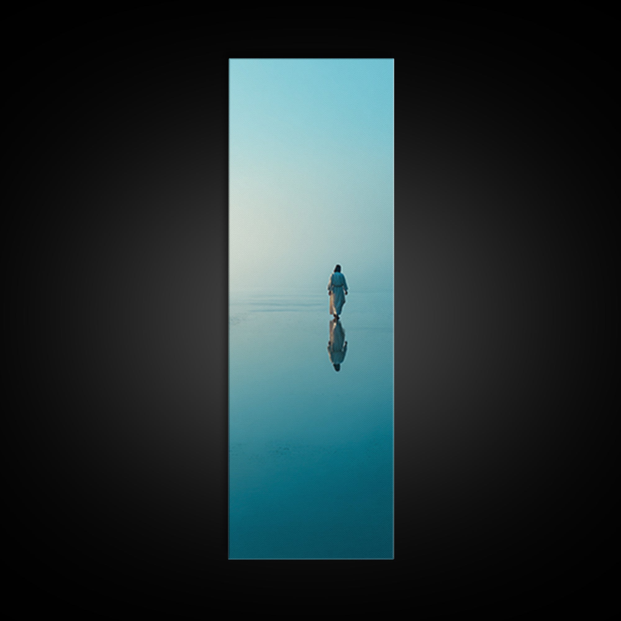 Calm Eternal Light – Framed Canvas Print – Christian Art Work – Tall Skinny Art Print – Jesus Painting Canvas – Christian Christmas Art – M
