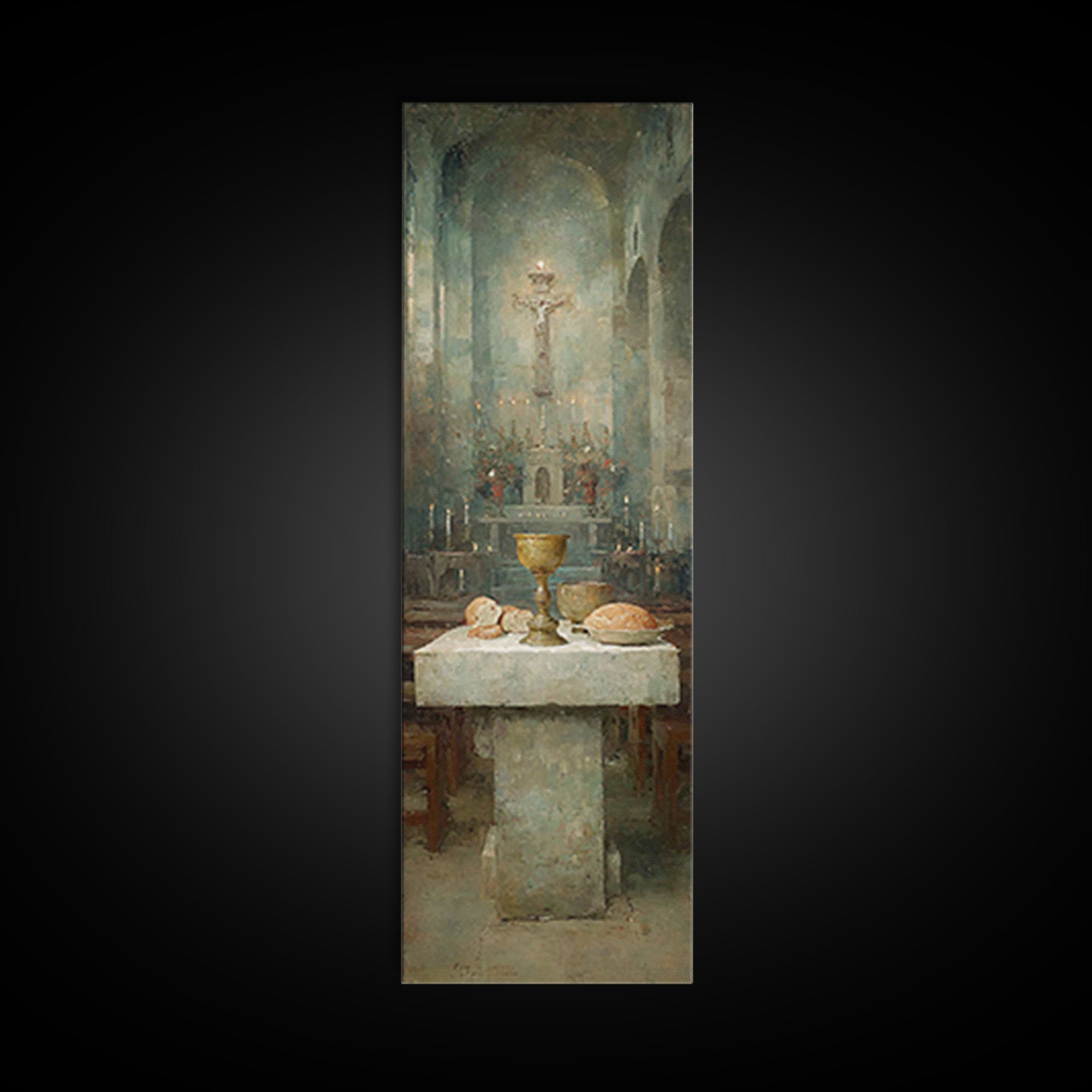 Altar Of Peace – Framed Canvas Print – Skinny Art – Christian Art Canvas – Christian Wall Art – Vintage Christian Art – Framed Christmas Wa