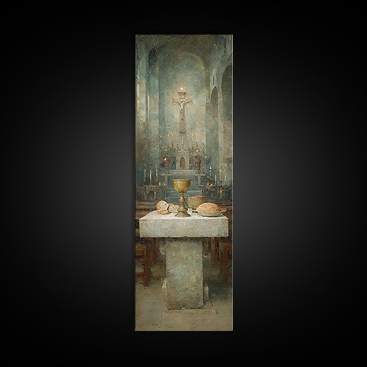 Altar Of Peace – Framed Canvas Print – Skinny Art – Christian Art Canvas – Christian Wall Art – Vintage Christian Art – Framed Christmas Wa