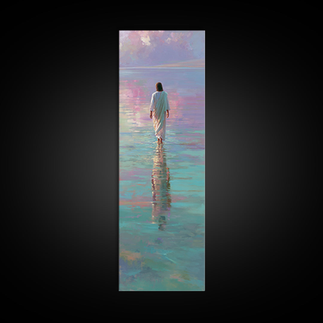 Faithful Dawn Steps | Framed Canvas Print | Christian Art Prints | Narrow Art | Jesus Canvas Art | Christian Art Work | Christian Gift | Ch