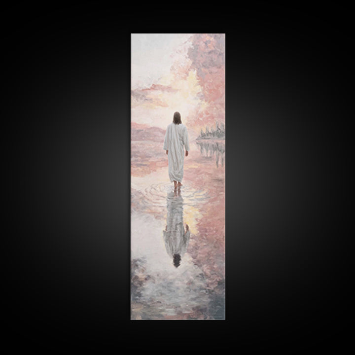 Guided By Light – Framed Canvas Print – Christian Art Canvas – Skinny Art – Jesus Art Print – Modern Christian Painting – Christian Christm