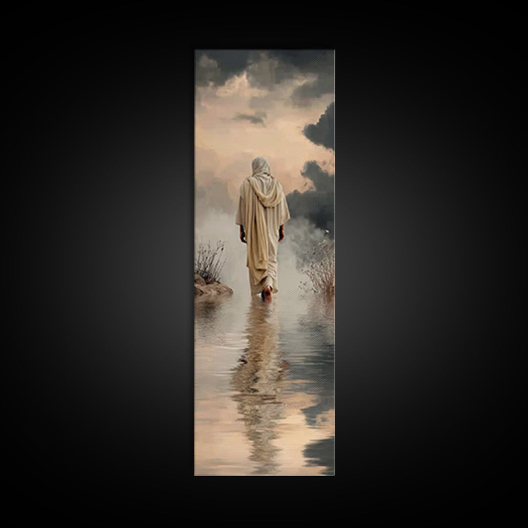 Twilight Hope Path | Framed Canvas Print | Christian Wall Art | Tall Narrow Wall Art | Jesus Painting | Christian Art Gift | Christmas Art