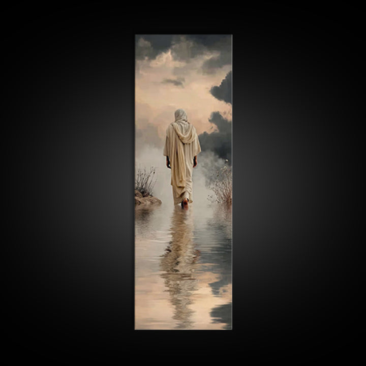 Twilight Hope Path | Framed Canvas Print | Christian Wall Art | Tall Narrow Wall Art | Jesus Painting | Christian Art Gift | Christmas Art