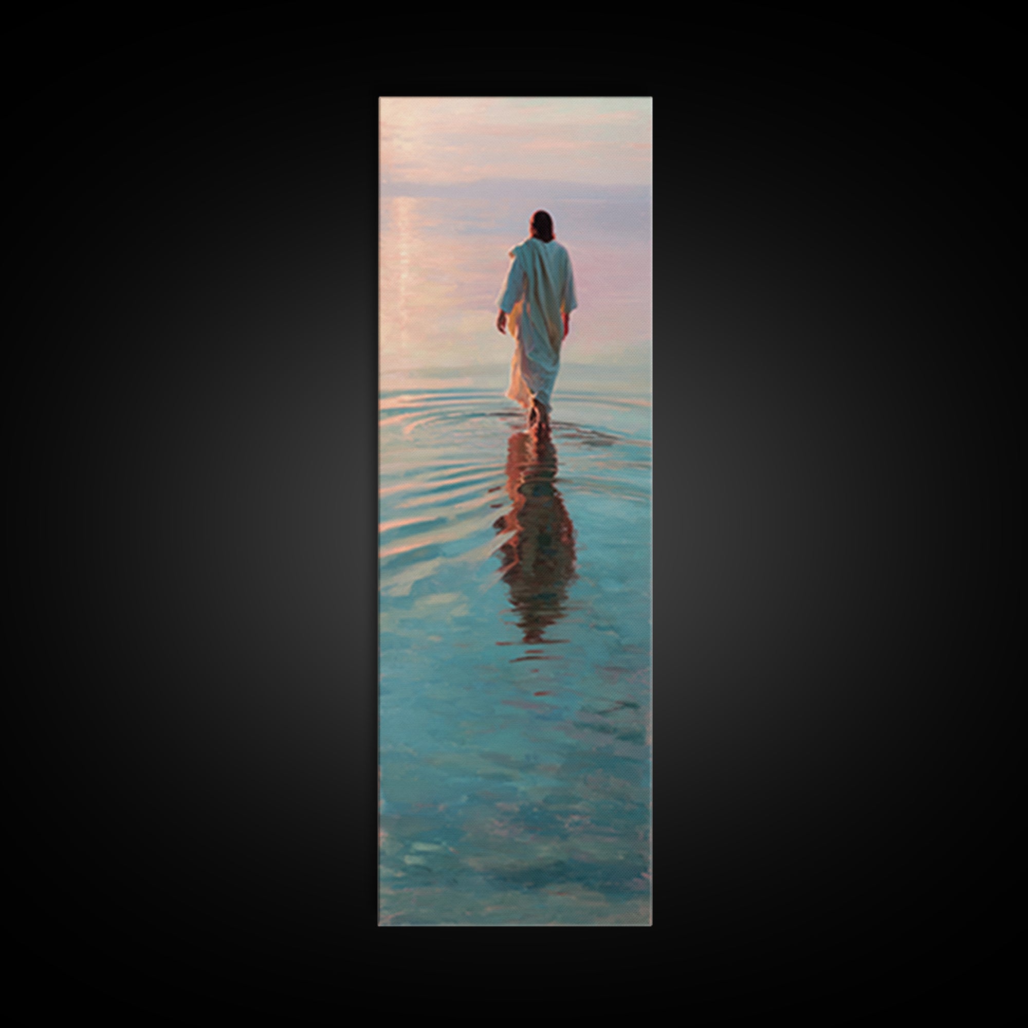 Desert Calm Journey, Framed Canvas Print, Christian Art Print, Narrow Art, Jesus Canvas Art, Vintage Christian Art, Christian Gift Ideas, C