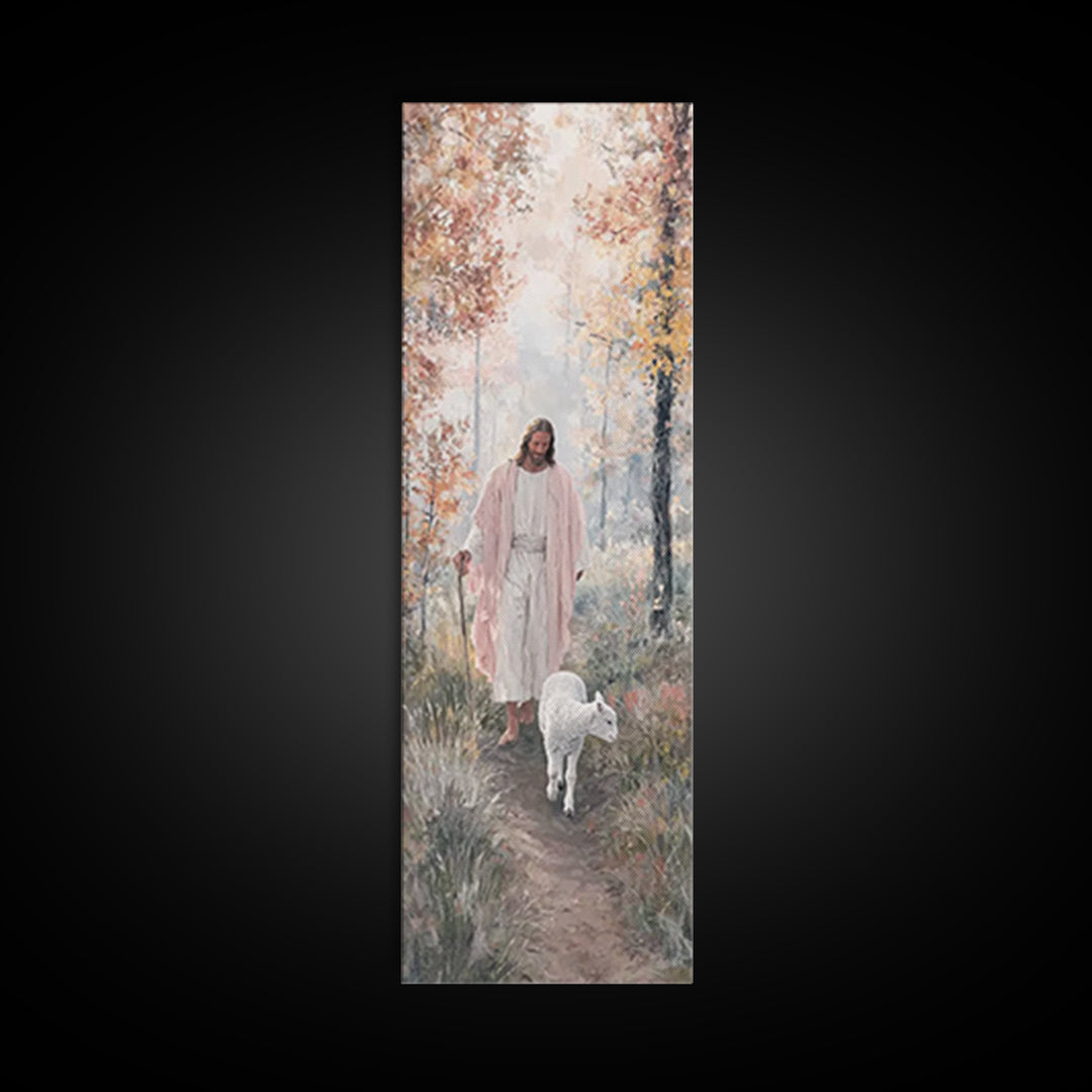 Path Of Mercy – Framed Canvas Print – Tall Narrow Wall Art – Christian Wall Art – Jesus Painting – Christian Art Canvas – Christmas Art
