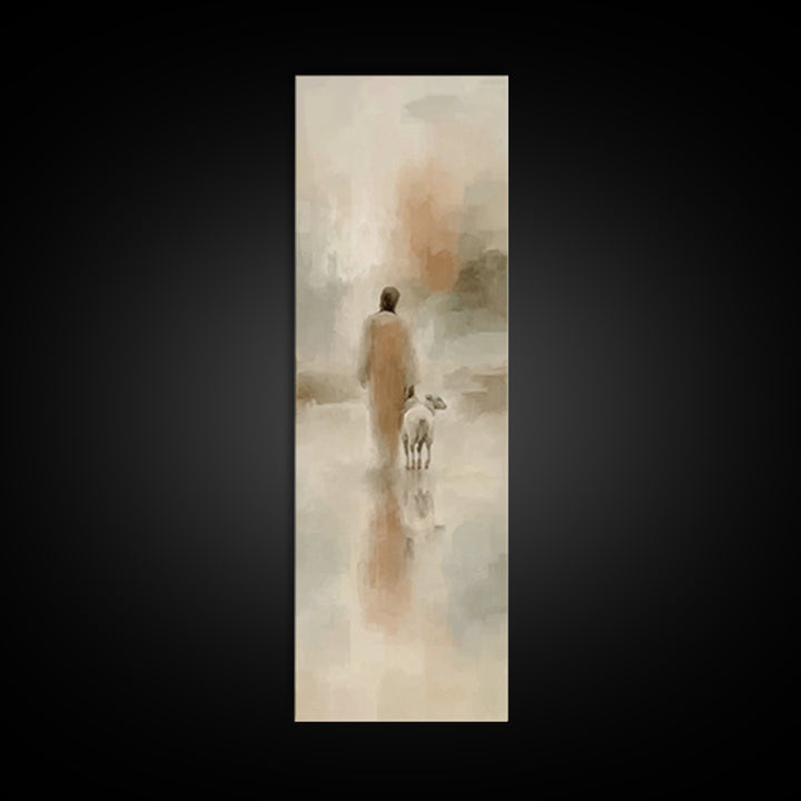 Walk Of Grace | Framed Canvas Print | Narrow Art | Christian Art Canvas | Jesus Painting | Christian Wall Art | Christmas Art