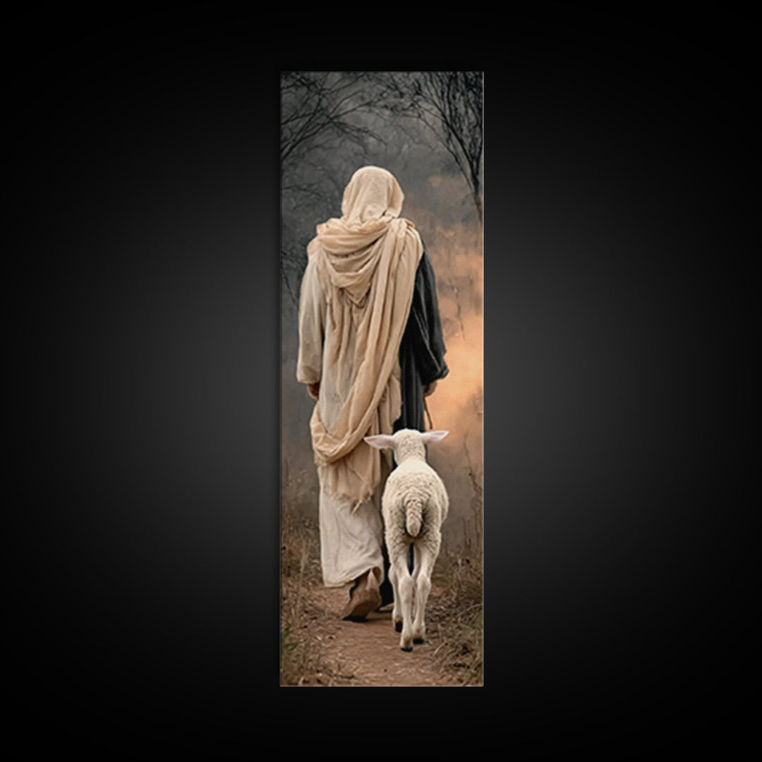 Morning Of Hope, Framed Canvas Print, Tall Skinny Art Print, Christian Wall Art, Jesus Painting, Christian Art Canvas, Christmas Art
