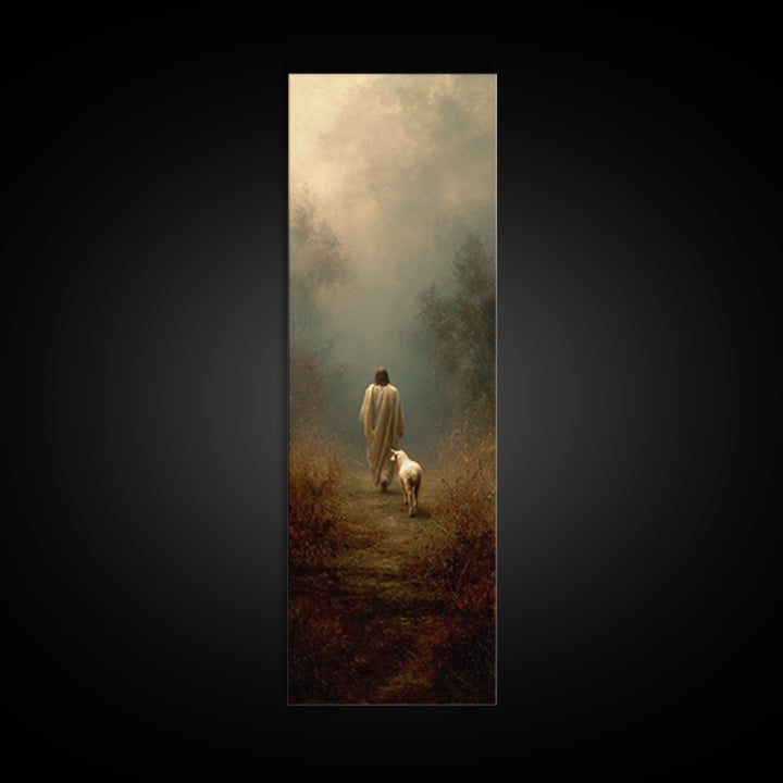 Haven Of Stillness | Framed Canvas Print | Tall Narrow Wall Art | Christian Art Canvas | Christian Wall Art | Jesus Painting | Christmas Ar
