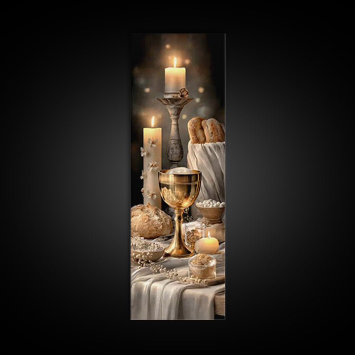 Light Of Communion – Framed Canvas Print – Tall Narrow Wall Art – Christian Wall Art – Christian Art Canvas – Christian Decor – Christmas A