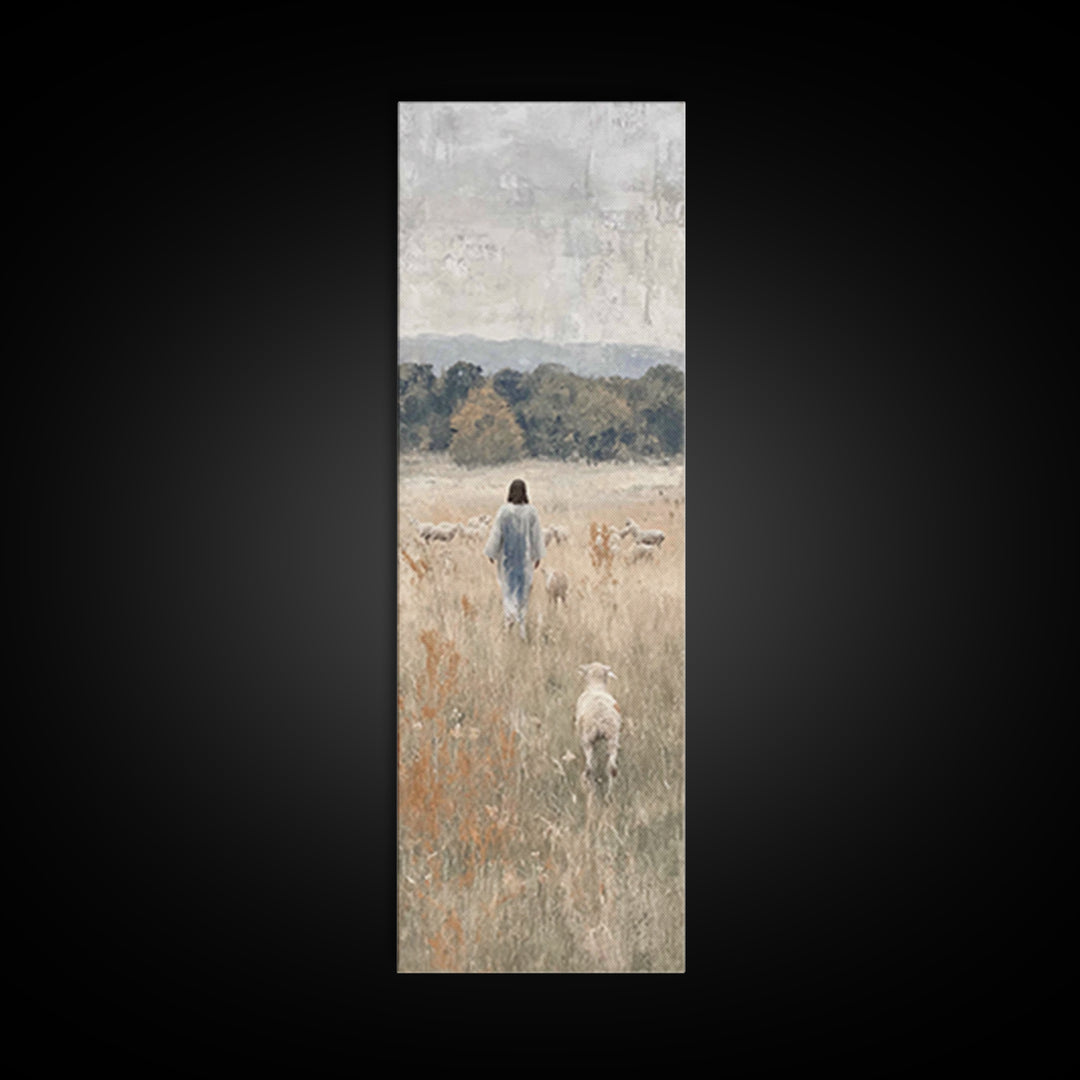 Meadow Of Light – Framed Canvas Print – Skinny Art – Christian Art Canvas – Christian Wall Art – Jesus Painting – Christmas Art