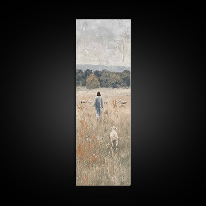 Meadow Of Light – Framed Canvas Print – Skinny Art – Christian Art Canvas – Christian Wall Art – Jesus Painting – Christmas Art