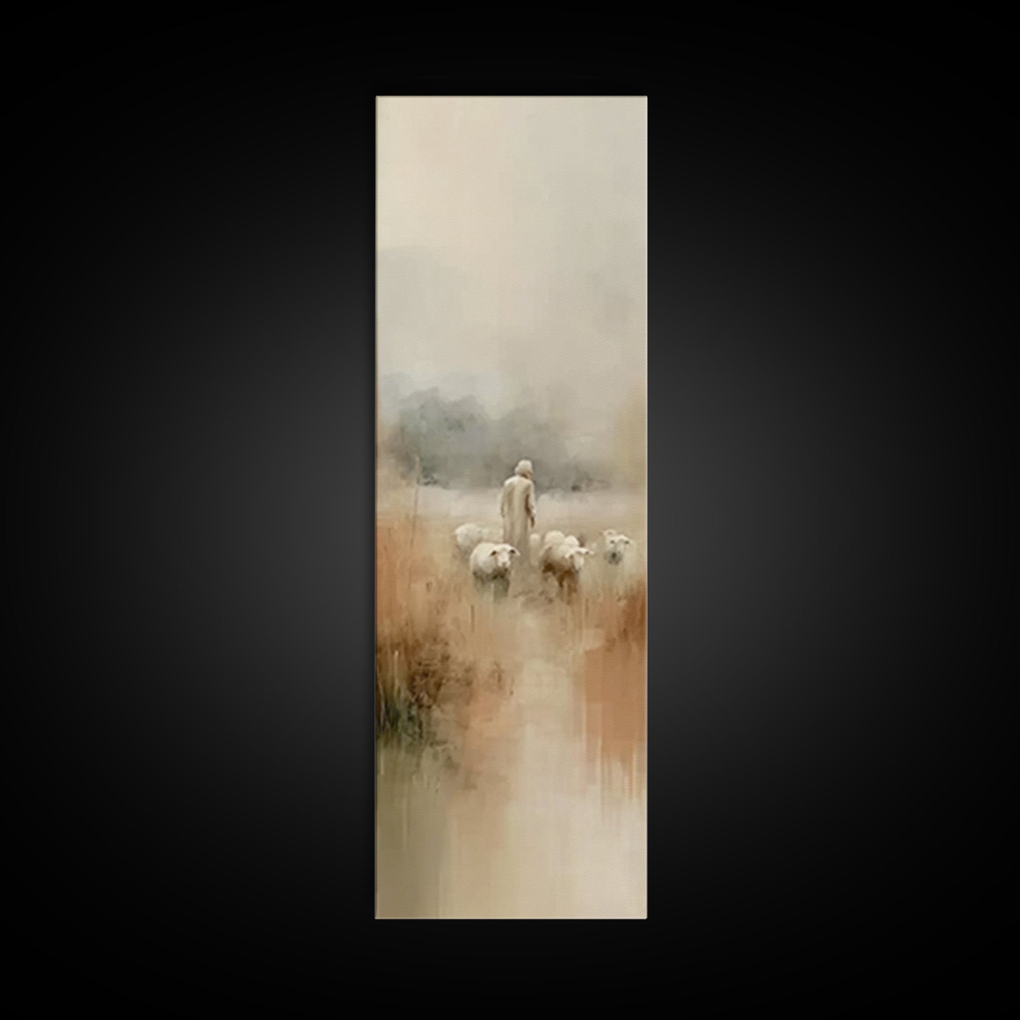 Graceful Meadow Path | Framed Canvas Print | Skinny Art | Christian Wall Art | Christian Art Canvas | Christmas Art | Jesus Painting