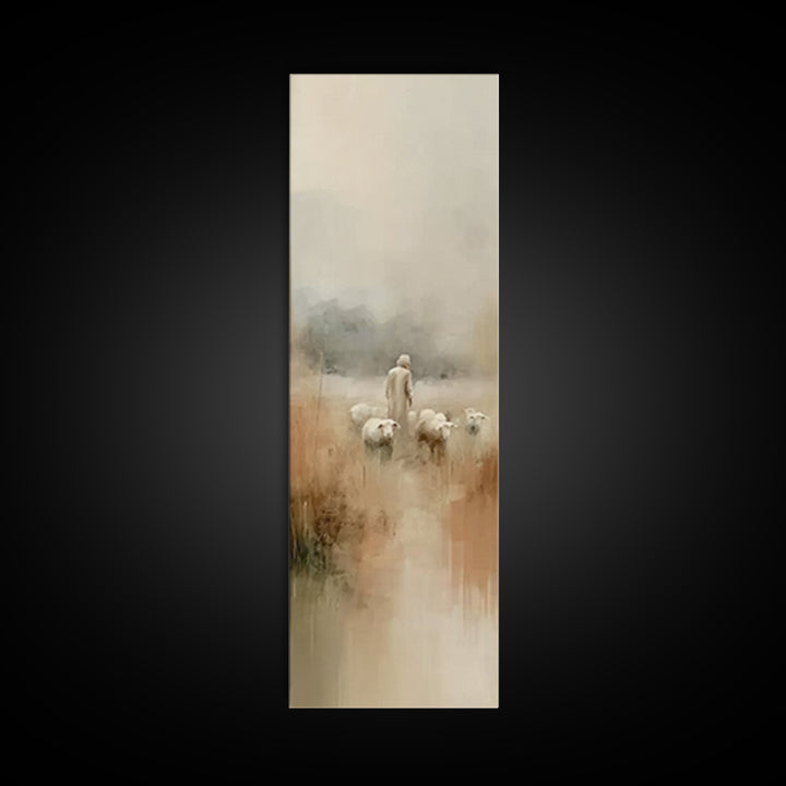 Graceful Meadow Path | Framed Canvas Print | Skinny Art | Christian Wall Art | Christian Art Canvas | Christmas Art | Jesus Painting