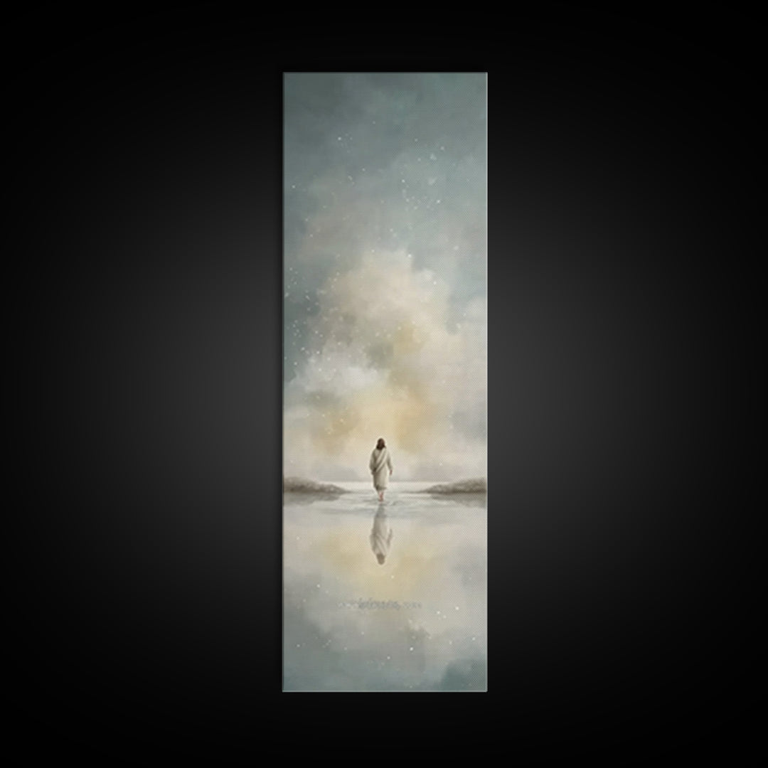 Heavenly Horizon – Framed Canvas Print – Tall Skinny Art Print – Christian Art – Jesus Painting – Christian Canvas – Christmas Art