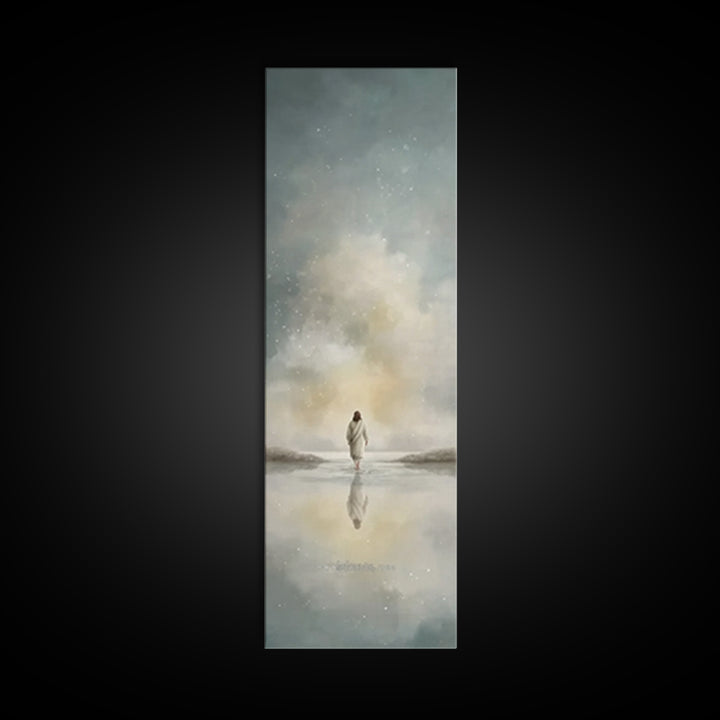 Heavenly Horizon – Framed Canvas Print – Tall Skinny Art Print – Christian Art – Jesus Painting – Christian Canvas – Christmas Art