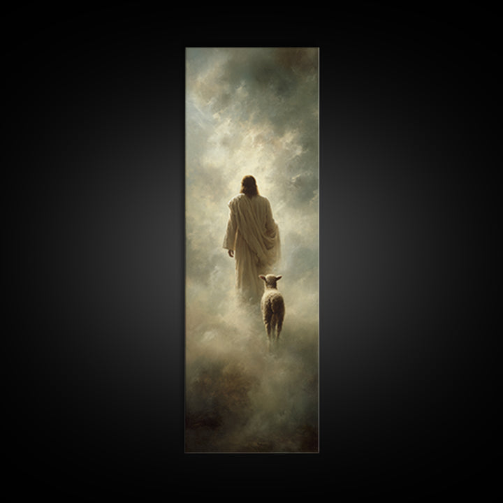 Heaven’s Gentle Call – Framed Canvas Print – Tall Narrow Wall Art – Christian Wall Art – Jesus Painting – Christian Art Canvas – Christian