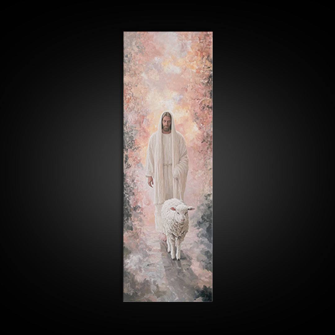 Light Of The Fold – Framed Canvas Print – Tall Skinny Art Print – Christian Art – Jesus Painting – Christian Canvas – Christian Wall Art –