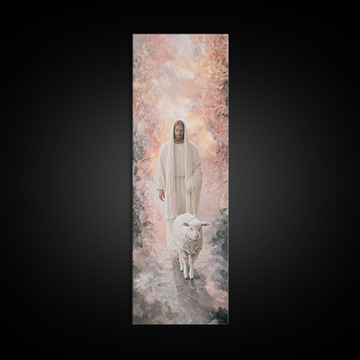 Light Of The Fold – Framed Canvas Print – Tall Skinny Art Print – Christian Art – Jesus Painting – Christian Canvas – Christian Wall Art –