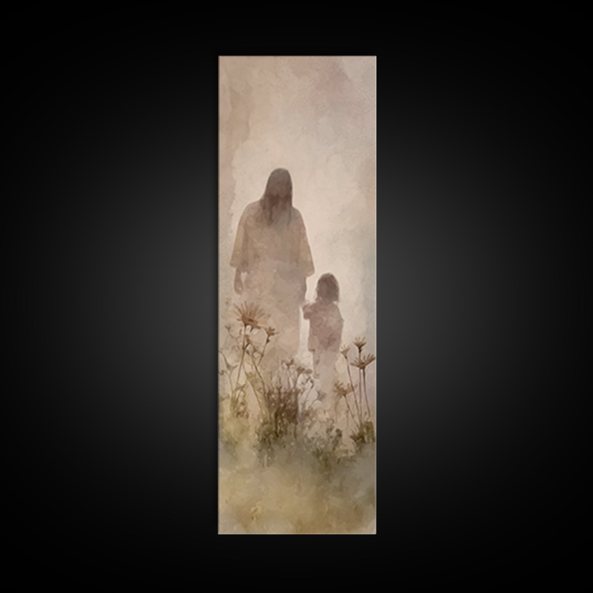 Fields Of Trust – Framed Canvas Print – Skinny Art – Christian Art – Jesus Painting – Christian Canvas – Christian Wall Art – Christian Gif