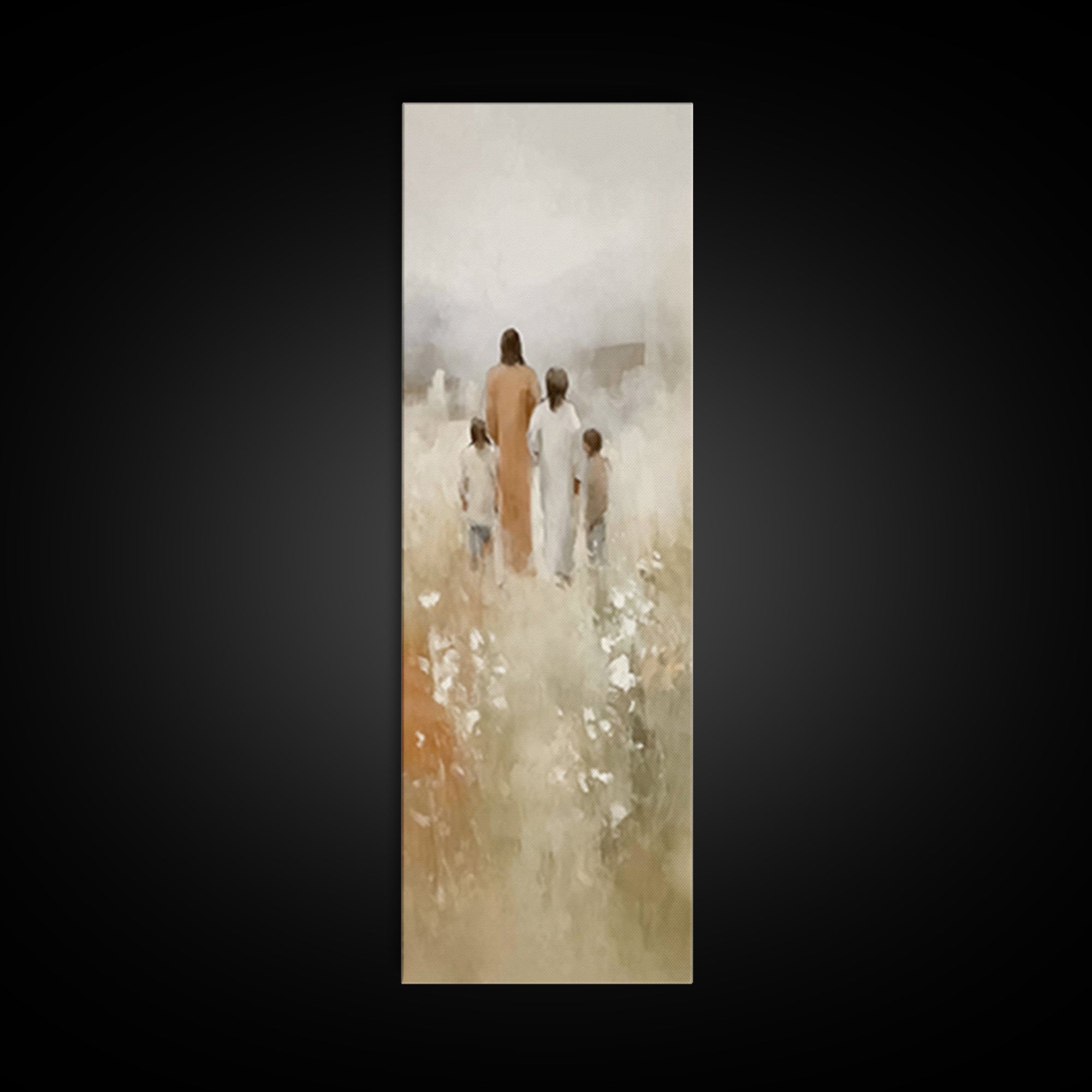 Blossoms Of Hope | Framed Canvas Print | Tall Skinny Art Print | Christian Art | Jesus Painting | Christian Art Canvas | Christian Wall Art