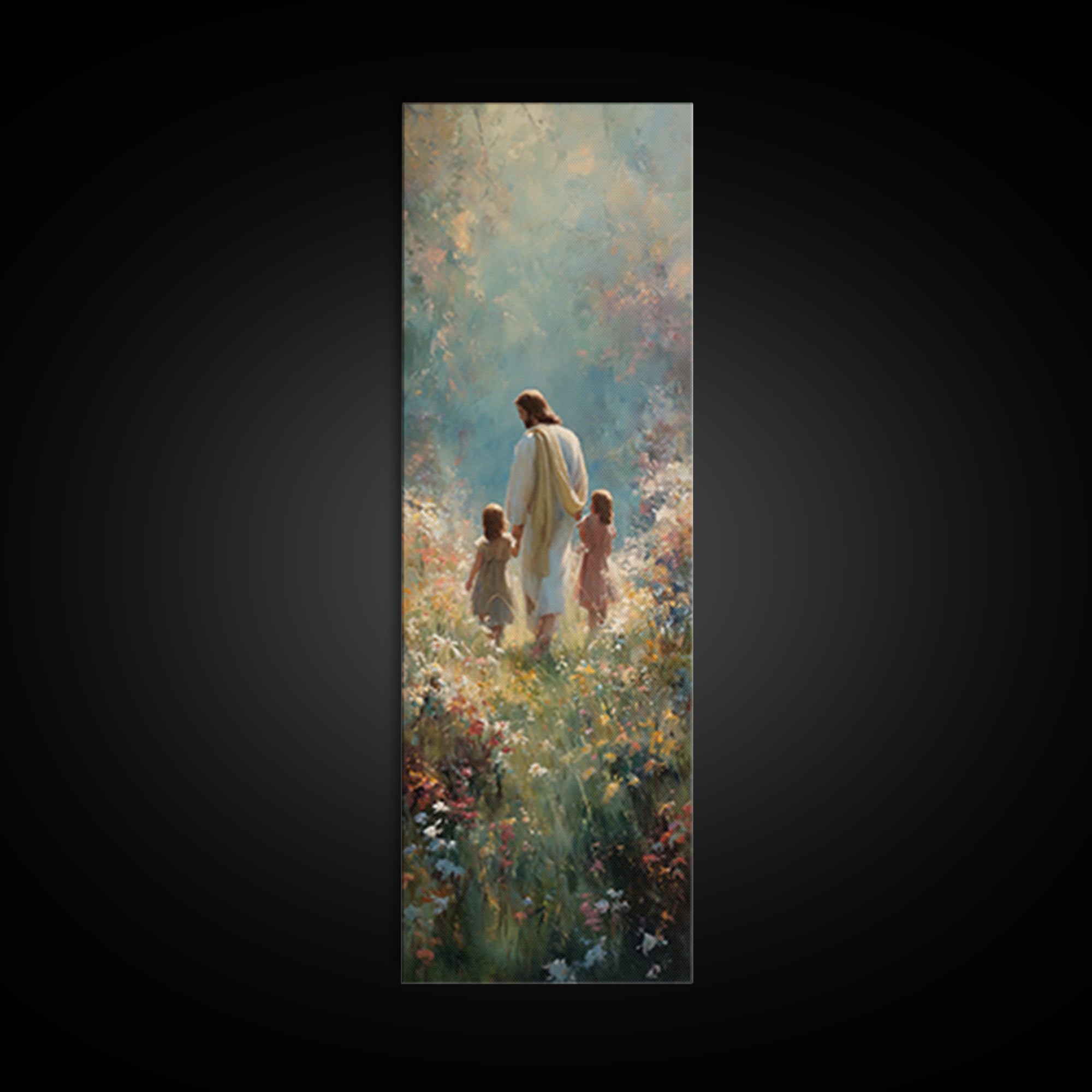 Guided By Love – Framed Canvas Print – Tall Narrow Wall Art – Christian Art Canvas – Jesus Painting – Christian Art – Christian Wall Art –