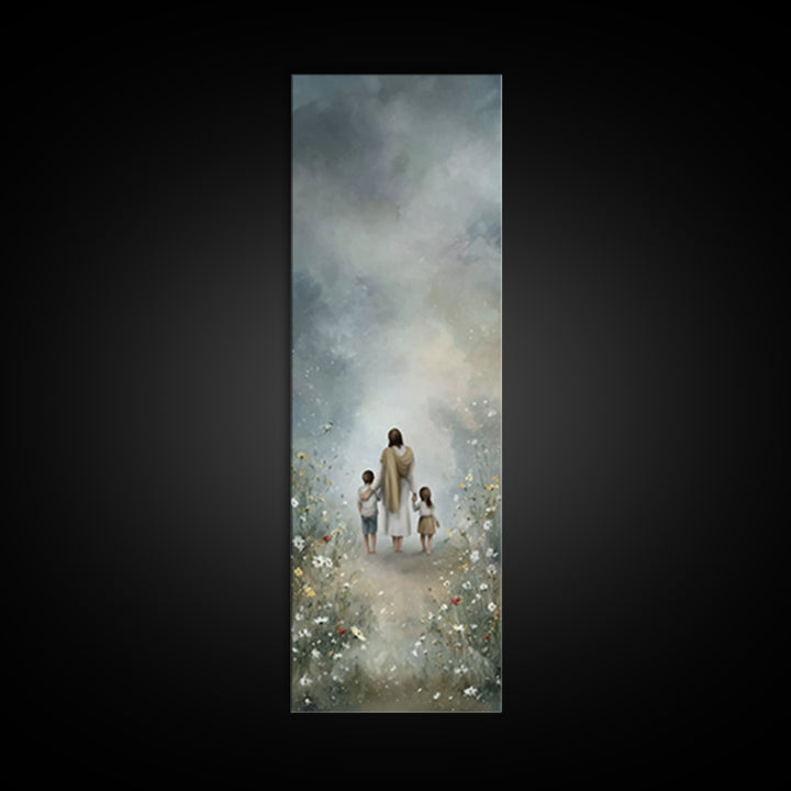Dawn Path Of Grace - Framed Canvas Print - Christian Art Canvas - Tall Skinny Art Print - Christian Painting - Christian Wall Art - Christi