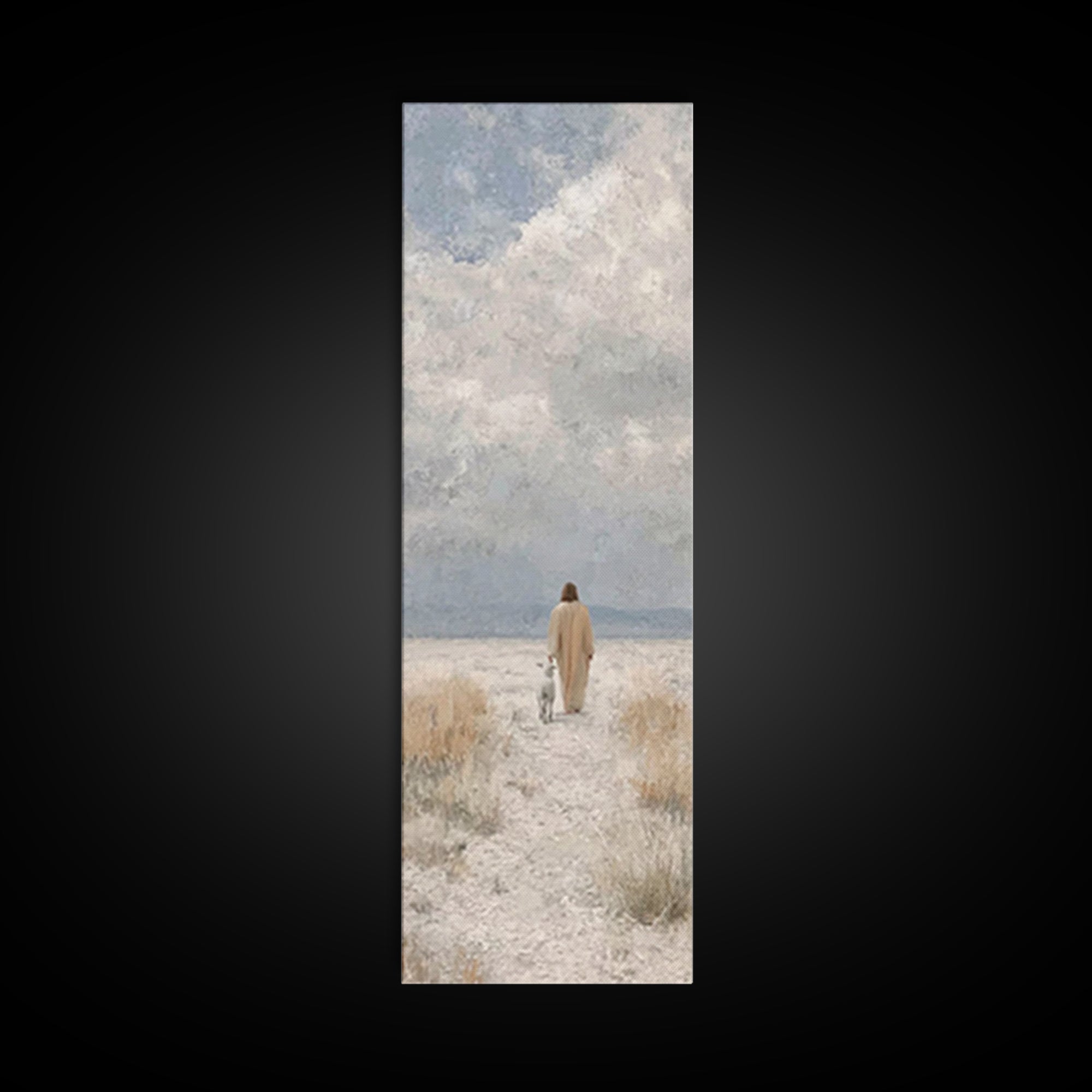 Quiet Shepherd Journey - Framed Canvas Print - Skinny Art - Christian Painting - Christian Art - Jesus Painting - Christian Decor