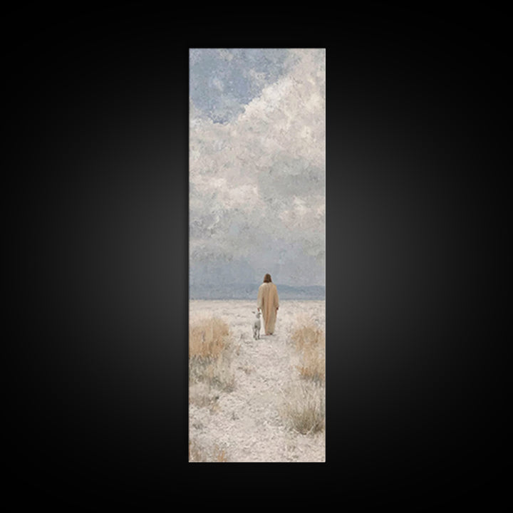 Quiet Shepherd Journey - Framed Canvas Print - Skinny Art - Christian Painting - Christian Art - Jesus Painting - Christian Decor