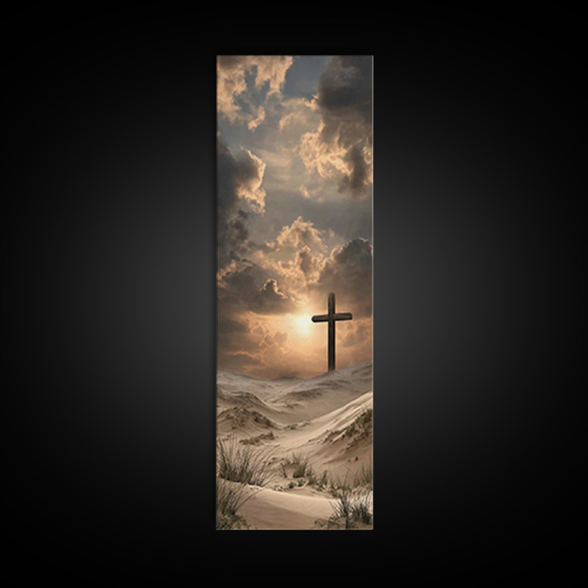 Wilderness Redemption, Framed Canvas Print, Narrow Art, Christian Wall Art, Christian Art Canvas, Christian Paintings, Moody Christian Art,