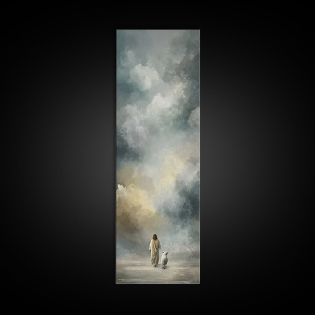 Heavenly Path Light | Framed Canvas Print | Christian Wall Art | Christian Painting | Christian Art Canvas | Christian Decor | Narrow Art